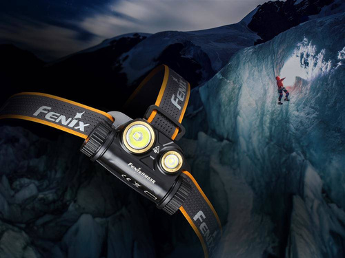 Fenix - Latarka czołówka LED z akumulatorem - 1400 lumenów - Czarna - HM65R