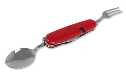 BCB - Niezbędnik Składany Folding KFS Clip Set - Stal nierdzewna - Czerwony - CN223