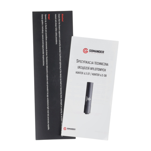 Gomander - Tłumik do broni myśliwskiej Hunter 6.5 OB gen2 - Nasuwany - Gwint M15x1 - Czarny - TB0.10133_1-M15