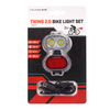 Falcon Eye - Zestaw lamp rowerowych Twins 2.0 - 120 lm/20 lm - Czarny - FBS0071