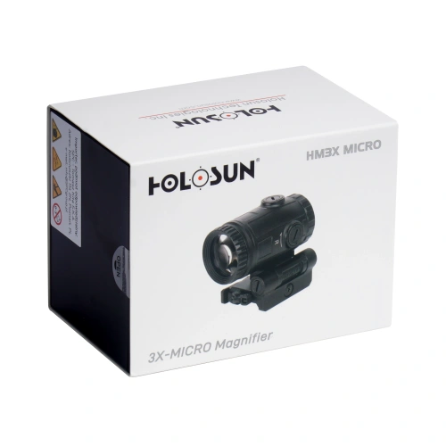 Holosun - Powiększalnik 3x-Micro Magnifier - Flip & Picatinny QD - Czarny - HM3X-MICRO