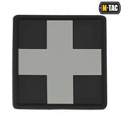 M-Tac - Naszywka 3D PVC Medic Cross Square - Czarny / Szary - 51124211
