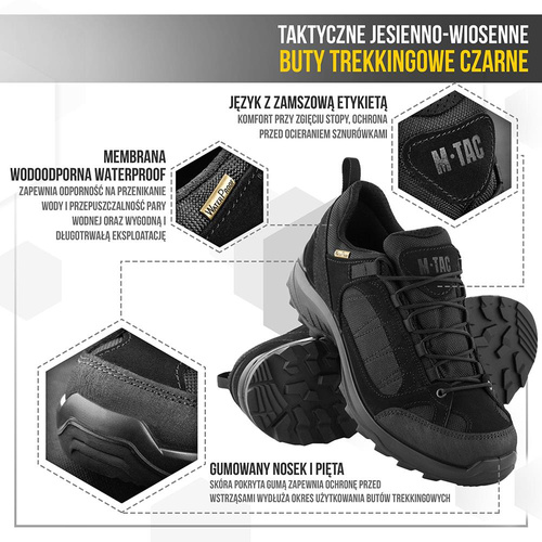 M-Tac - Buty Trekkingowe Jesienno-Wiosenne - Cordura - Czarne - 1JJ115/5TPLV