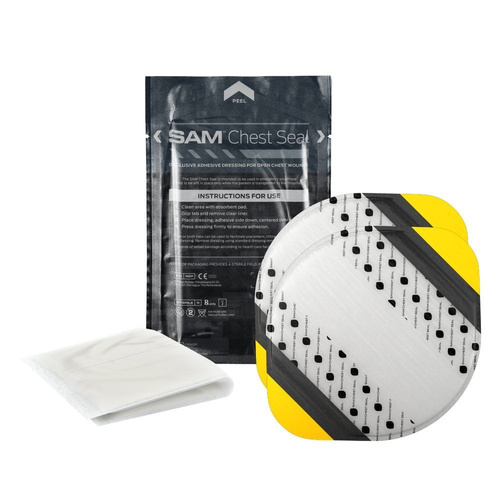 SAM Medical - Opatrunek okluzyjny na rany klatki piersiowej SAM® Chest Seal - 2 szt. - CS201-EN
