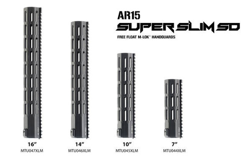 UTG - Łoże do AR15 Super Slim SD Free Float - 14'' - M-LOK - Mil-Spec - Czarne - MTU046XLM
