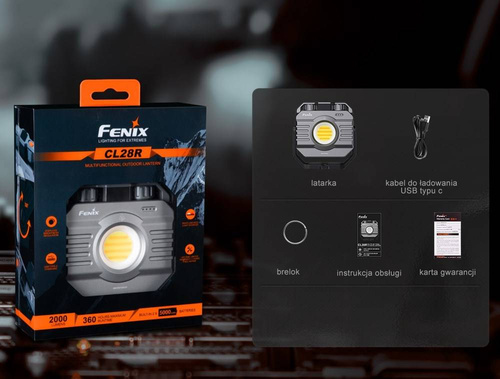 Fenix - Lampa kempingowa diodowa CL28R - 2000 lm - 10000 mAh - USB-C - Szara - 039-538