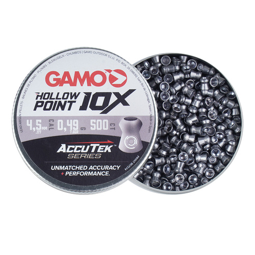 Gamo - Śrut Diabolo AccuTek Hollow Point 10X - Kaliber 4,5 mm - 500 sztuk - 6322546-AK