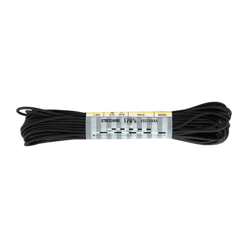 M-Tac - Elastyczna linka paracord Shock-Cord - 15 m - Czarna - 10280002