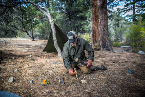 Helikon - Koszula bushcraftowa Woodsman - DuraCanvas - Czarny/Taiga Green - KO-WDN-DC-1109A