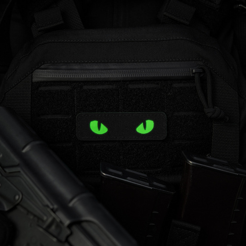 M-Tac - Naszywka Cat Eyes - Fluorescencyjna - Wycinana laserowo - Cordura - Czarny - 5831