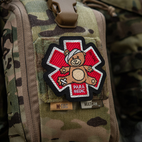 M-Tac - Naszywka Paramedic Miś - Haftowana - Czerwona - 5425