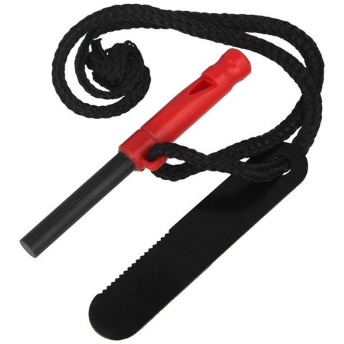 Martinez Albainox - Krzesiwo Barbaric Fire Starter z gwizdkiem - Czerwone - 33902