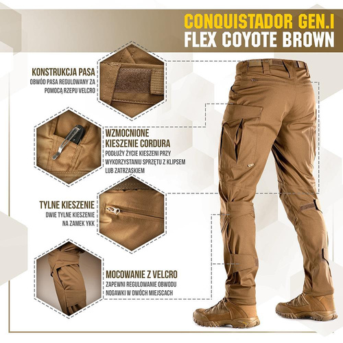 M-Tac - Spodnie taktyczne Conquistador Gen.I Flex - Ripstop - Coyote - 20059017