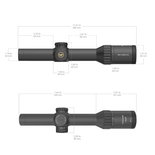 Vector Optics - Luneta biegowa Continental x8 1-8x24i ED Fiber - SFP - VET-FDR - Czarny - SCOC-45