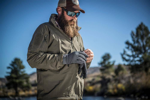 Helikon - Rękawice taktyczne ocieplane Impact Duty Winter Mk2 - Czarne / Zielone - RK-ID2-NE-0201B