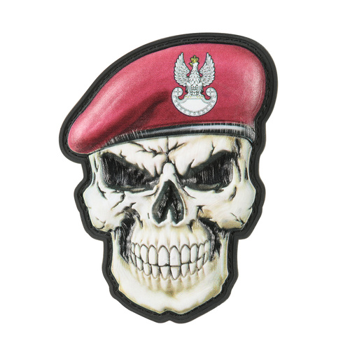 M-Tac - Naszywka Czaszka w Berecie - PVC - 3D - Czerwony - 52338204
