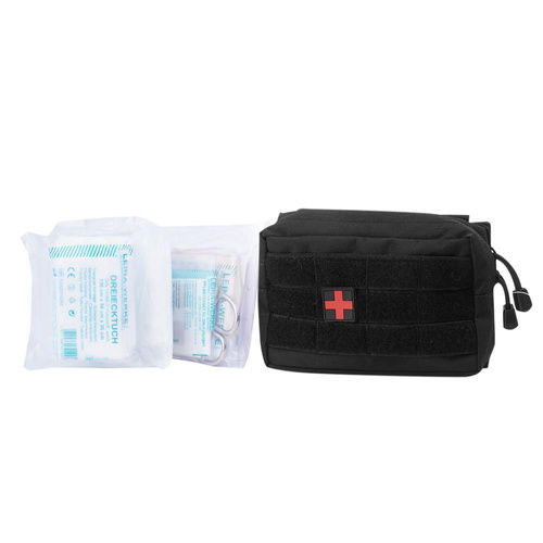 Mil-Tec - Apteczka z wyposażeniem First Aid Set - Mała, 25 elementów - Czarna - 16025302