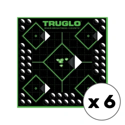 TruGlo - Samoprzylepne tarcze strzeleckie TruSee z zaklejkami - 5-Diamond - 305 x 305 mm - Zielone fluorescencyjne - 6 szt. - TG-TG14A6