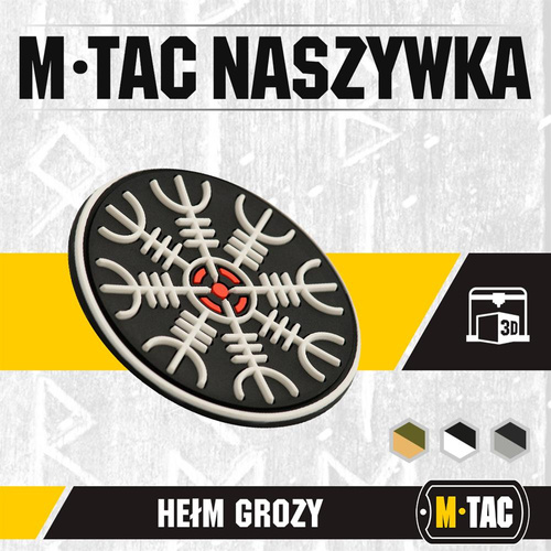 M-Tac - Naszywka 3D PVC Hełm Grozy - Czarny / Czerwony / Biały - 51221233