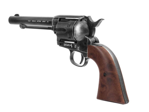 Umarex - Rewolwer wiatrówka CO2 Colt SAA .45-5.5" - 4,5 mm - Szary/Brązowy - 5.8320