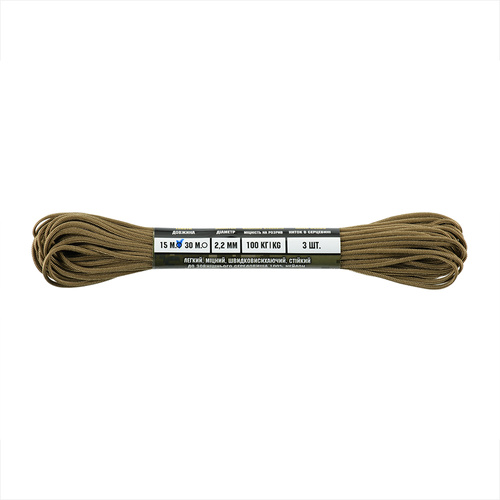 M-Tac - Paracord Minicord Mil-Spec - 2,2 mm - 15 m - Coyote - 10546005