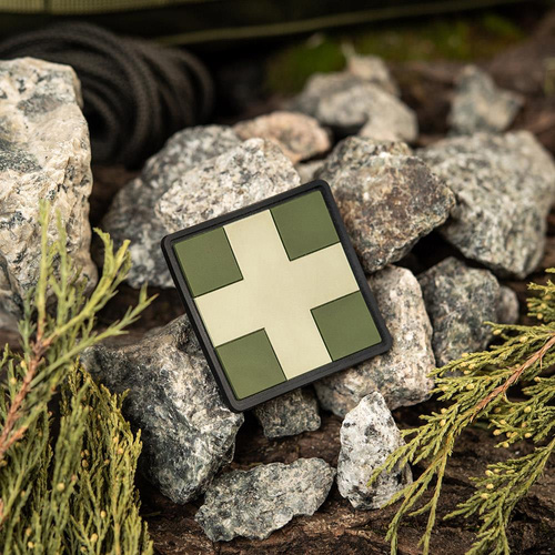 M-Tac - Naszywka 3D PVC Medic Cross Square  - Oliwkowy - 51124001