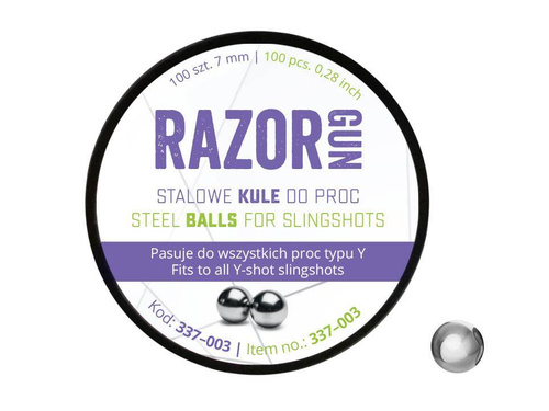 RazorGun - Kulki stalowe do procy - 7 mm - 100 szt. - 337-003