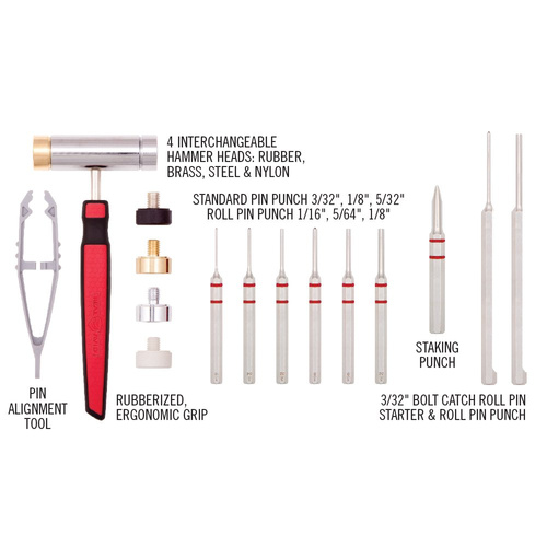 Real Avid - Zestaw wybijaków z młotkiem Accu-Punch Hammer & AR-15 Pin Punch Set - AVHPS-AR