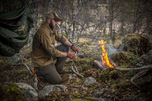 Helikon - Koszula bushcraftowa Woodsman - DuraCanvas - Czarny/Taiga Green - KO-WDN-DC-1109A