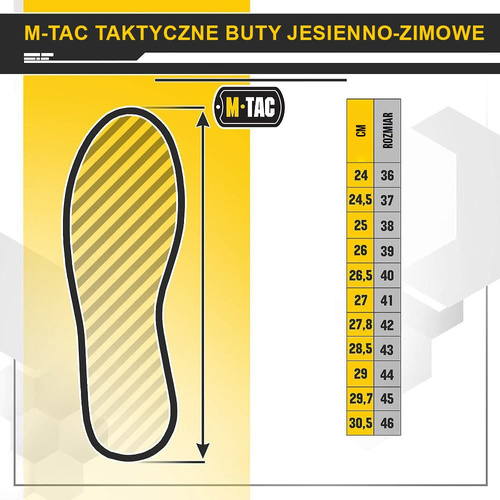 M-Tac - Buty taktyczne za kostkę jesienno-zimowe - Cordura - Coyote - 1JJ143/8TPLV