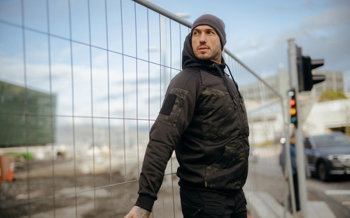 Helikon - Rozpinana bluza Rogue Hoodie - Bawełna - Poliester - Czarny/ERDL - BL-RHF-PO-011PA