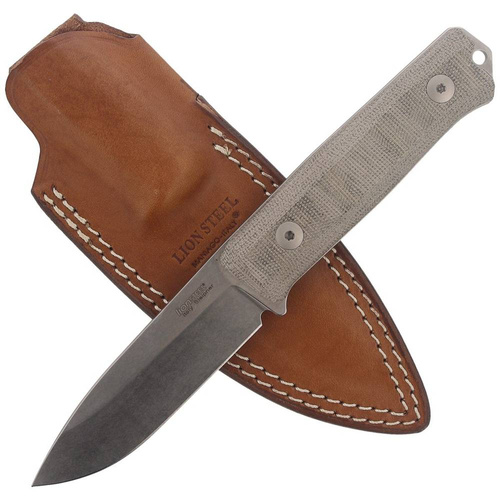 LionSteel - Nóż taktyczny Bushcraft Canvas Micarta - Sleipner - Zielony - B40 CVG