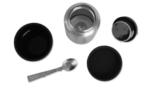 SIGG - Termos na żywność z miską i łyżką Hot&Cold Food Jar Brushed - 0.5 L - Srebrny - 8592.20
