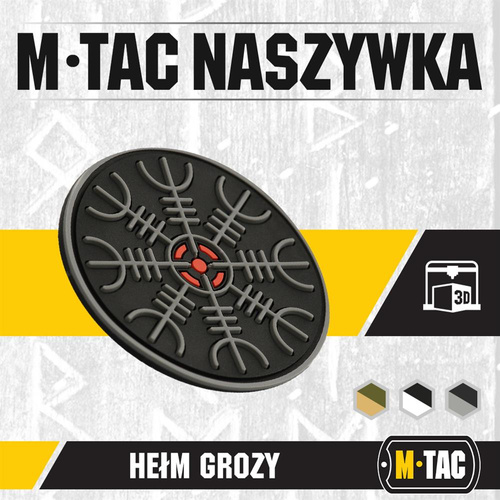 M-Tac - Naszywka Hełm Grozy - PVC 3D - Czarny/Szary - 51221211