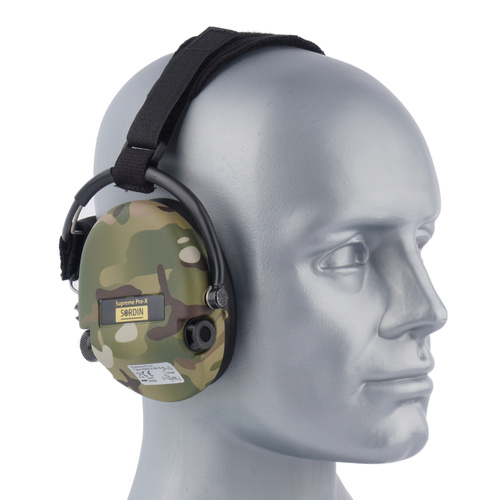 Sordin - Aktywne ochronniki słuchu Supreme Pro-X - Nakarkowe - Żelowe wkładki - Camo - 76302-X-06-G-S