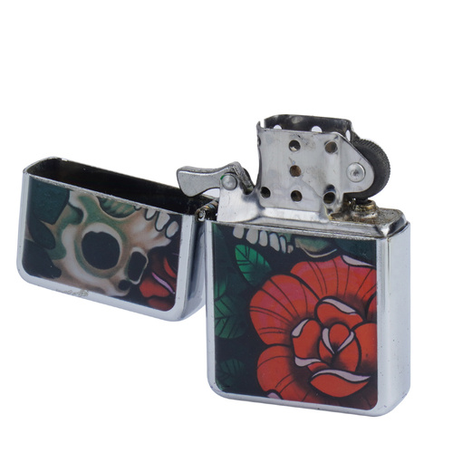 Tasman - Zapalniczka benzynowa - Czaszka i Róża - Q310091