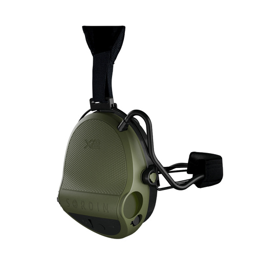 Sordin - Aktywne ochronniki słuchu Supreme X2 - Pałąk nakarkowy - Żelowe poduszki - Zielone - 301006-20G