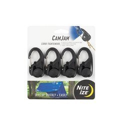 Nite Ize - Klamra biwakowa CamJam® Cord Tightener - 4 sztuki - Czarny - NCJ-01-4R3