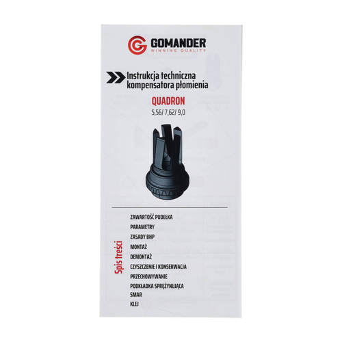 Gomander - Kompensator płomienia Quadron Evo - 7,62mm - Gwint 5/8"x24 - Czarny - TB0.10205