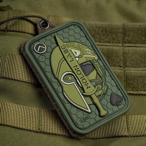 M-Tac - Naszywka Morale Patch - Molon Labe Ace Żakard - Oliwkowy / PVC - 51127001