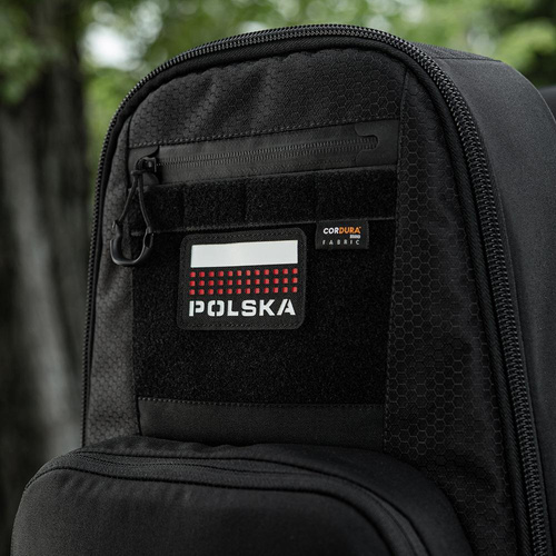 M-Tac -  Naszywka Z Flagą i Napisem Polska - Laser Cut - Piksele - Czarno / Czerwono / Biała - 51007102