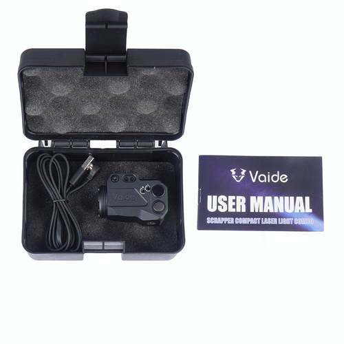 Vaide - Latarka taktyczna LED na broń z laserem Compact Scrapper Combo - 500 lm - Czarna - VAPLL-G01
