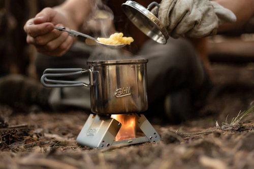 Esbit - Garnek turystyczny z pokrywką - Stal nierdzewna - 625 ml - PT625ST