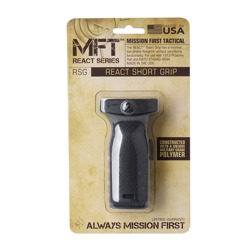 MFT - Chwyt przedni React Short Vertical Grip - Picatinny - Czarny - RSG-BL