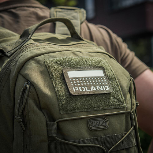 M-Tac - Naszywka Z Flagą i Napisem Polska - Laser Cut - Piksele/Prostokąt - Ranger Green / Fluo - 51007223