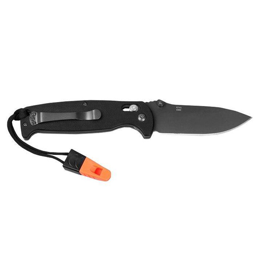 Ganzo - Nóż składany EDC G7413 z gwizdkiem - G-Lock - Czarny - G7413-BK-WS