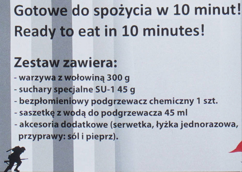 ARPOL - Posiłek wojskowy typu MRE - Zestaw 7 Warzywa z wołowiną