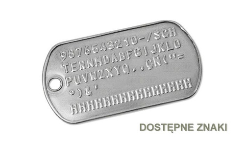 Nieśmiertelnik Dog-Tag - Srebrny + Wybicie Tekstu