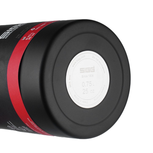 SIGG - Termos na żywność z miską i sporkiem Gemstone Obsidian Food Jar - 0.75 L - Stal nierdzewna 18/8 - Czarny - 8734.20
