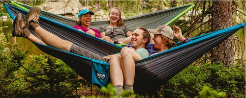 ENO - Hamak dwuosobowy DoubleNest® - Khaki / Maroon - DH025